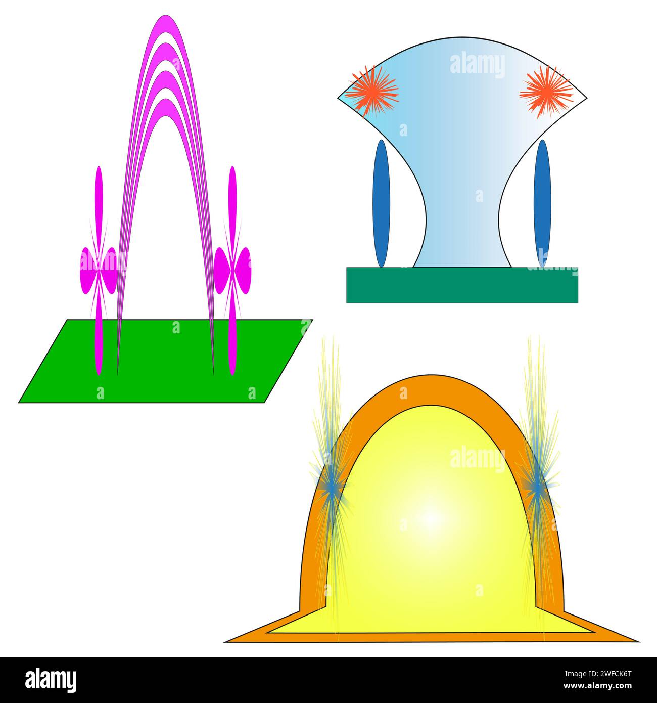 wedding arches for decorative design. Vector illustration. stock image. EPS 10. Stock Vector