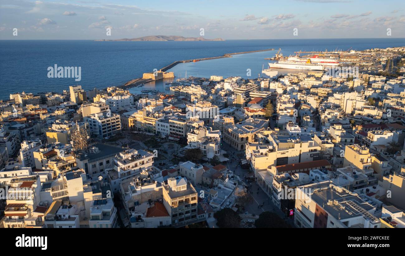 Heraklion City old Venetian Port in Crete island - Stock Image