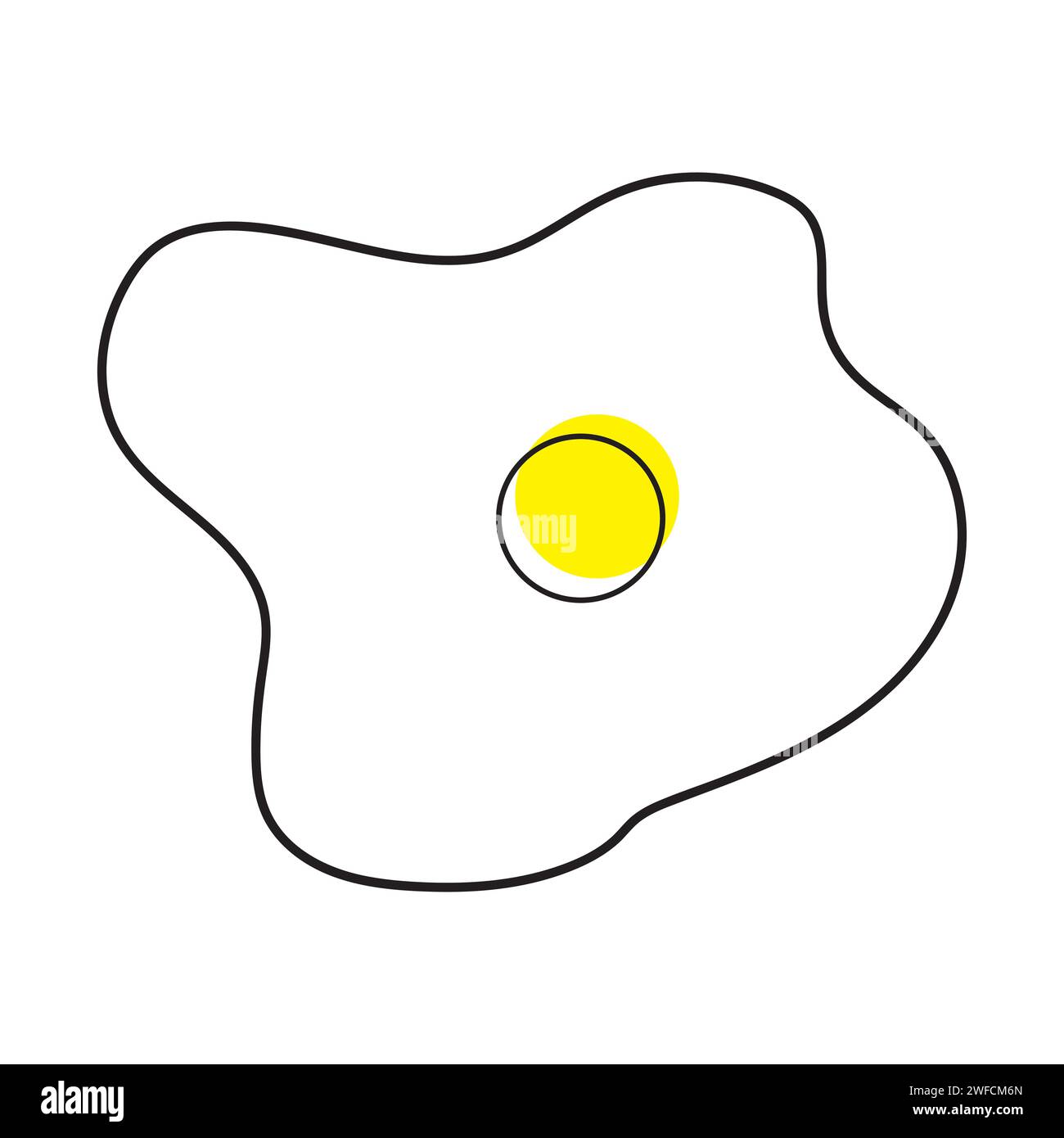 Scrambled eggs line in line art style. Logo symbol. Vector illustration