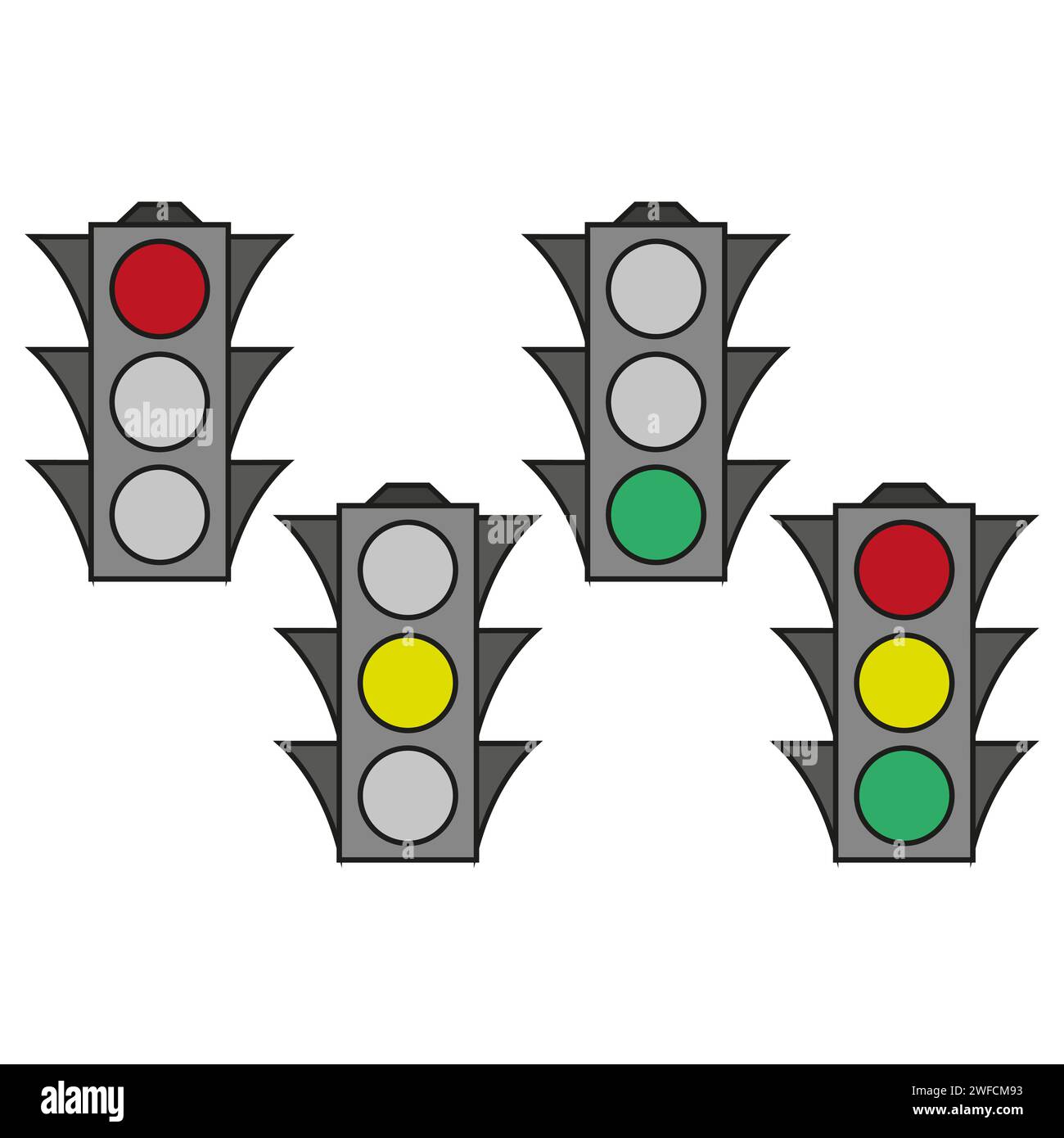 traffic lights set. Sign forbidden. Vector illustration. Stock image ...