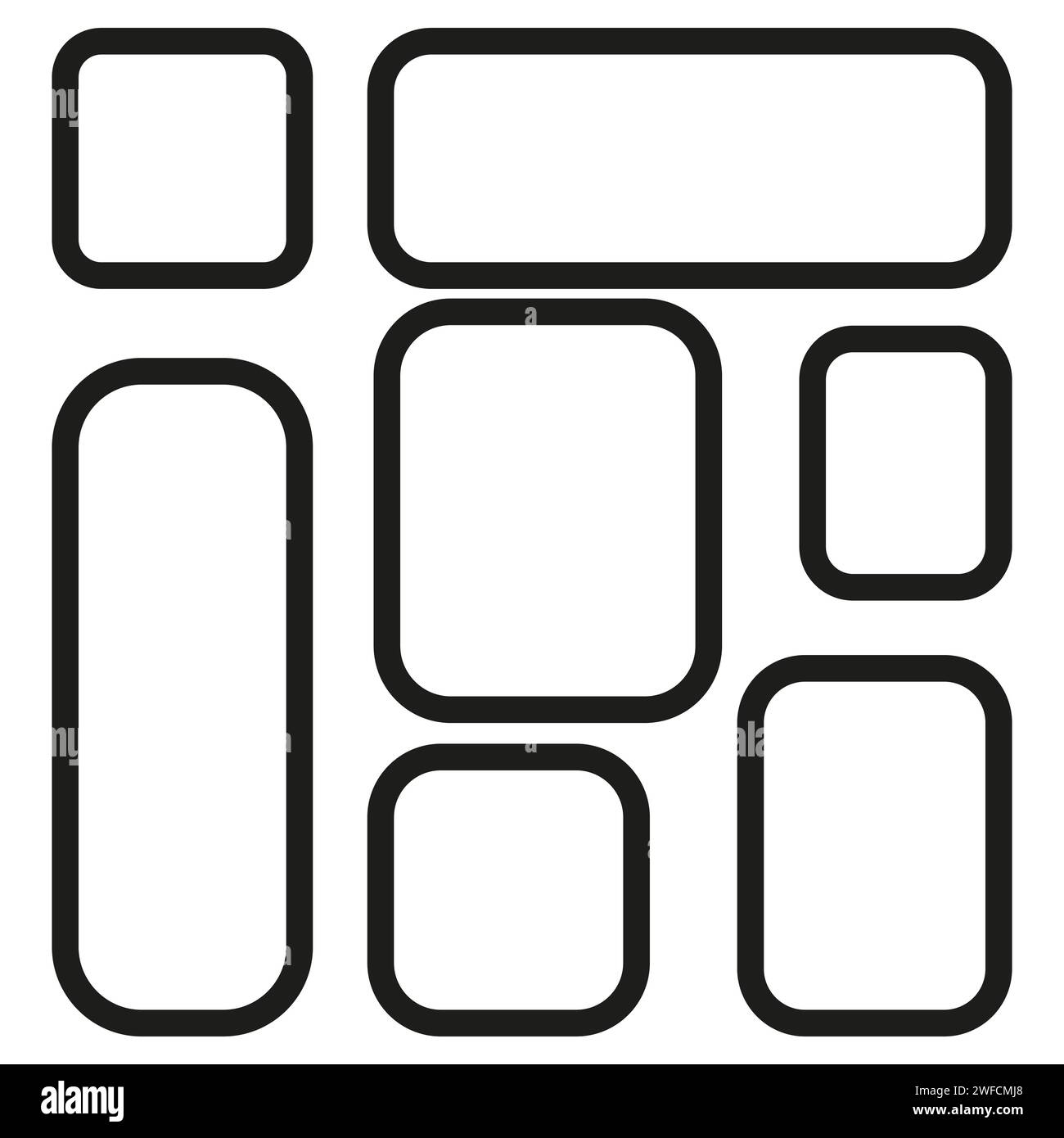 button with black rectangles set. Geometric element. Vector illustration. stock image. EPS 10. Stock Vector