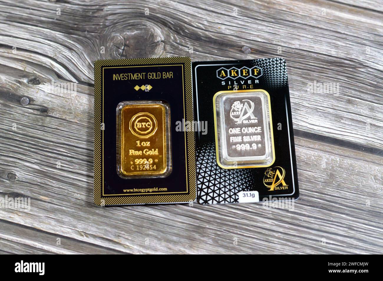 Cairo, Egypt, January 25 2024: BTC Bullion Trading Center pure 