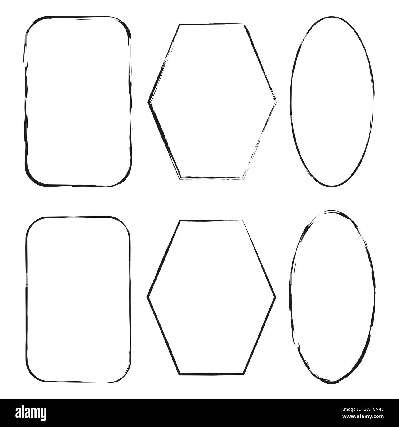 Exclusive frames, figures. Different grunge frame shapes. Design element. stock image. EPS 10. Stock Vector