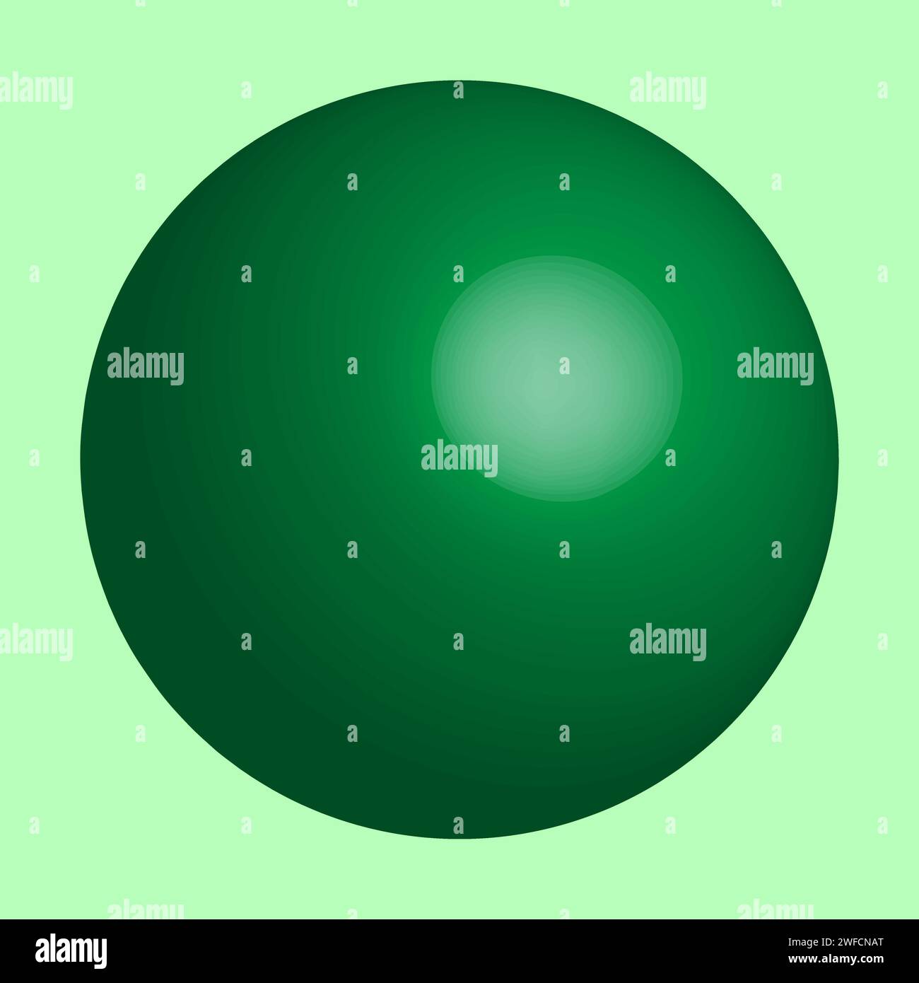 Modern abstract icon with green 3d sphere. Magnifying glass. Vector ...