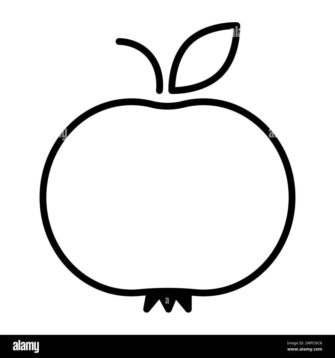 Black and white apple. Food illustration. Engraved style. Vector illustration. stock image. EPS 10. Stock Vector