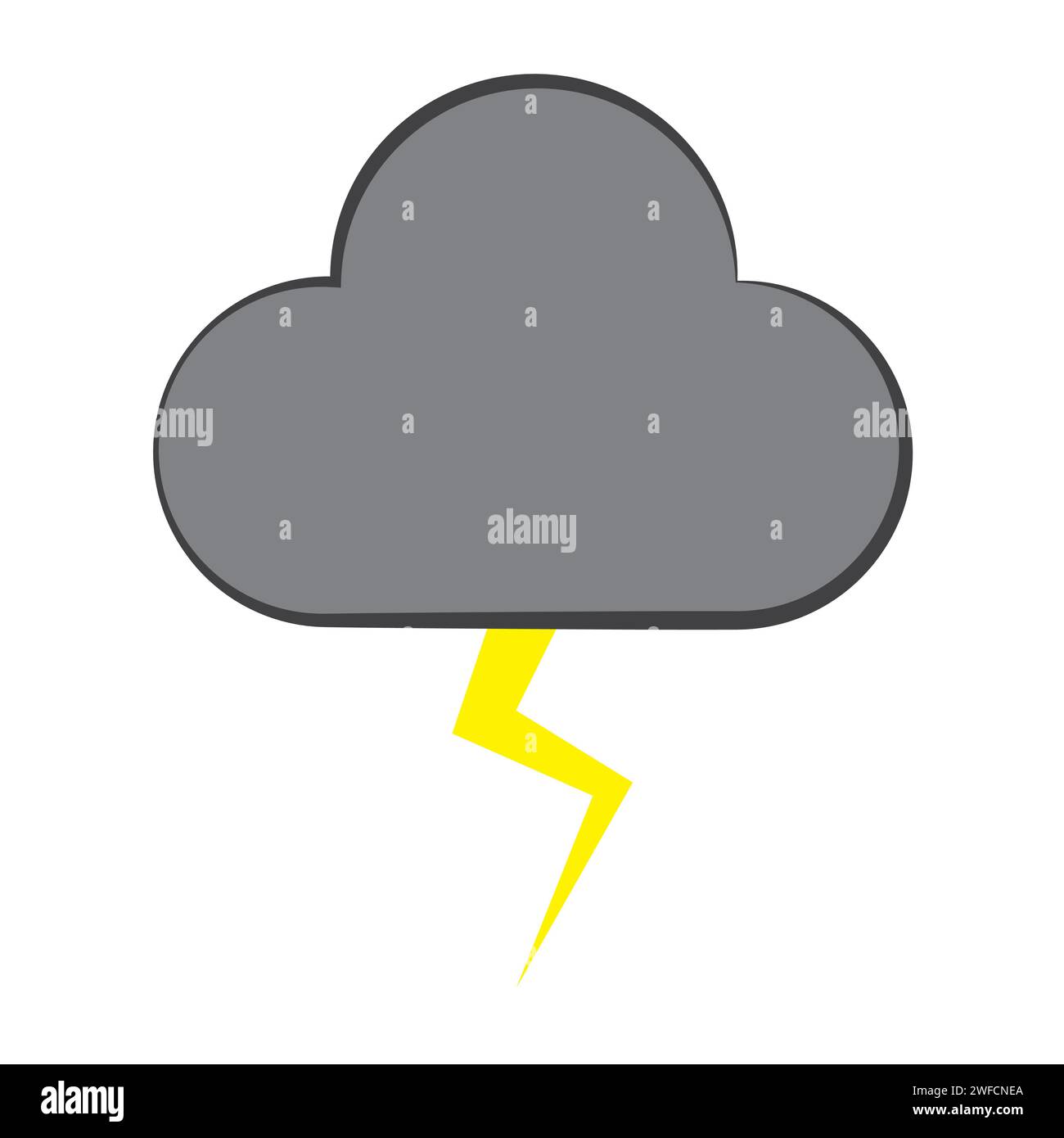 Doodle gray cloud of lightning. Electric power. Vector illustration. stock image. EPS 10. Stock Vector