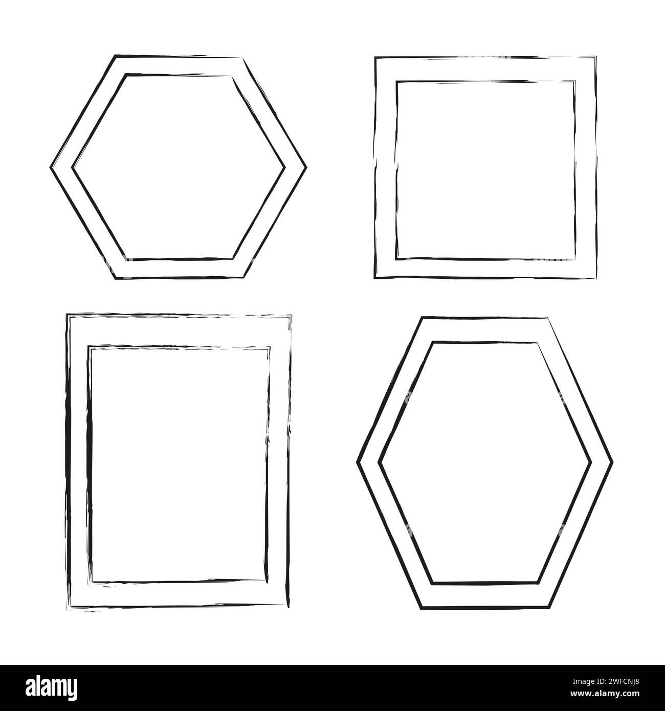 Exclusive different frames. Frames, figures from double lines. stock image. EPS 10. Stock Vector