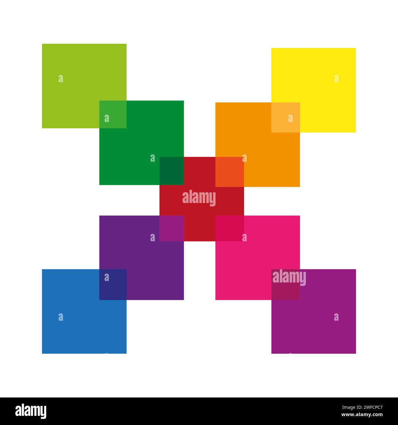 template with colored squares. Gradient color. Digital space. Vector ...