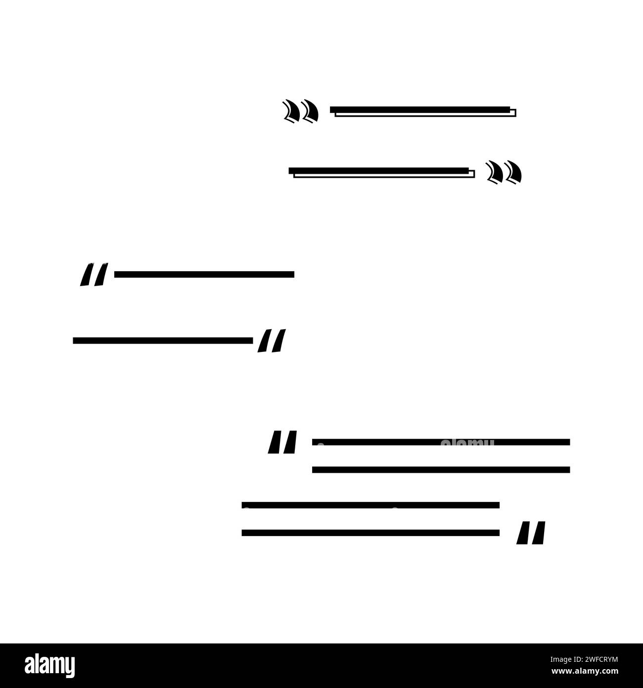 Template with quote lines. Dialog frame. Text message. Vector