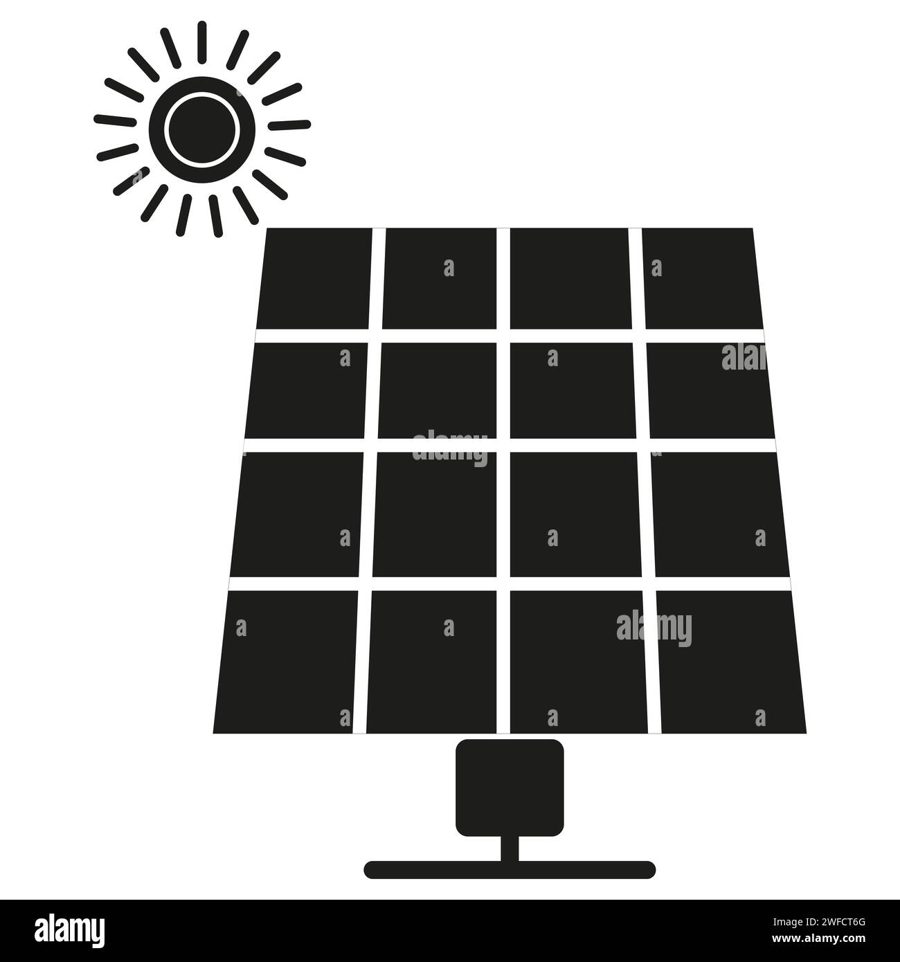 Solar panel icon. Renewable energy concept. Vector illustration. EPS 10. Stock Vector