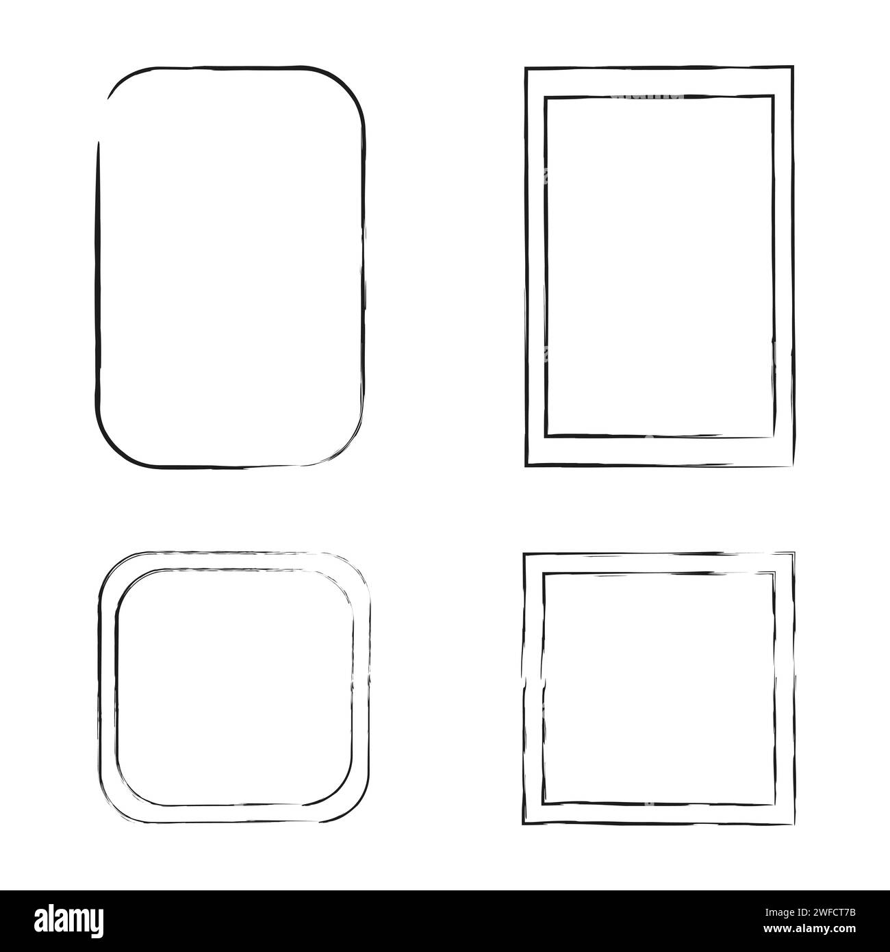 Different grunge frame shapes. Abstract grunge black background, texture. stock image. EPS 10. Stock Vector