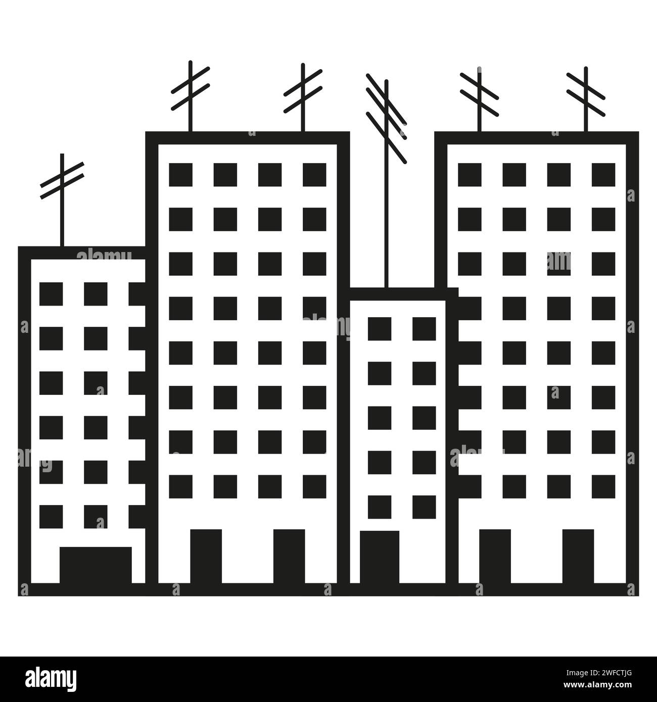 multi storey building icon. Condominium buildings. Vector illustration ...