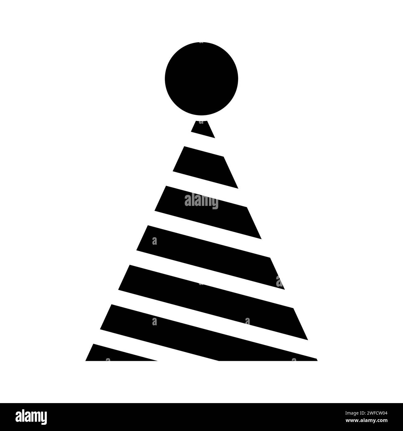 Realistic festive black and white hat. Celebrate party. Happy birthday