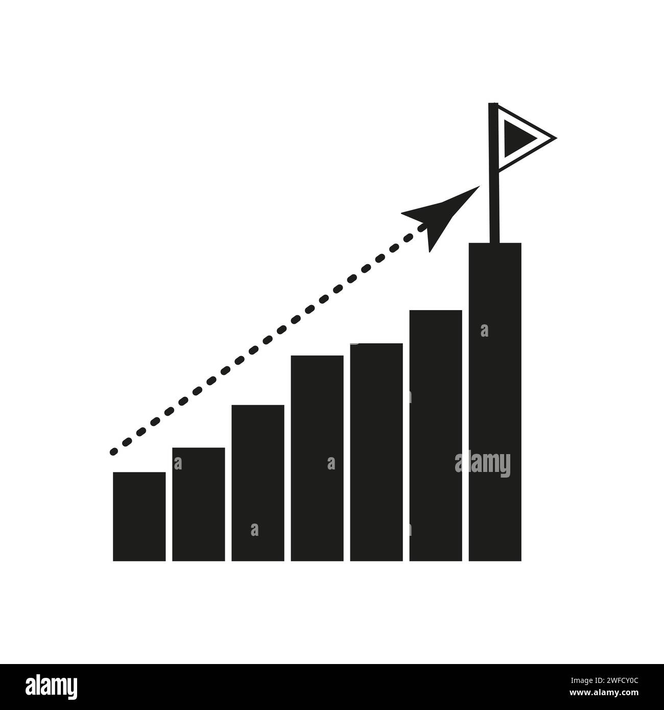 Graph arrow icon. Growth stock diagram financial graph. Financial report. Vector illustration. Stock image. EPS 10. Stock Vector