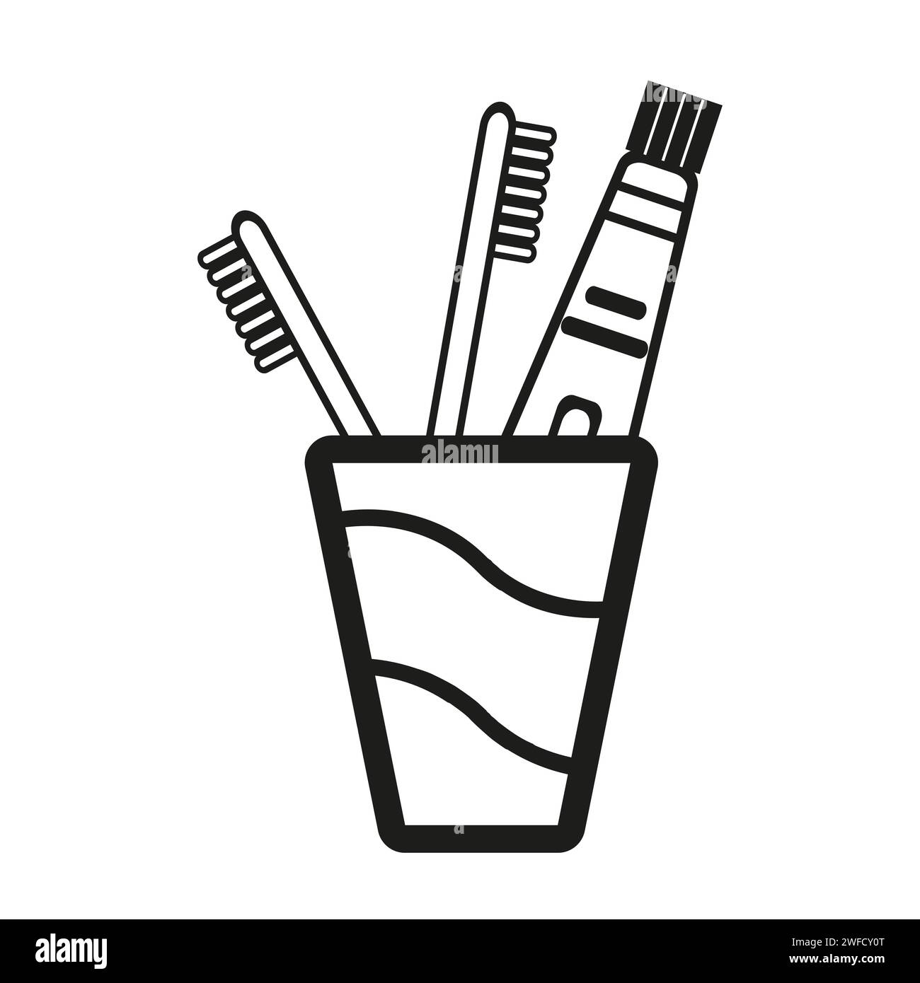 glass toothbrush paste icon. Medical dentist tool. Vector illustration ...