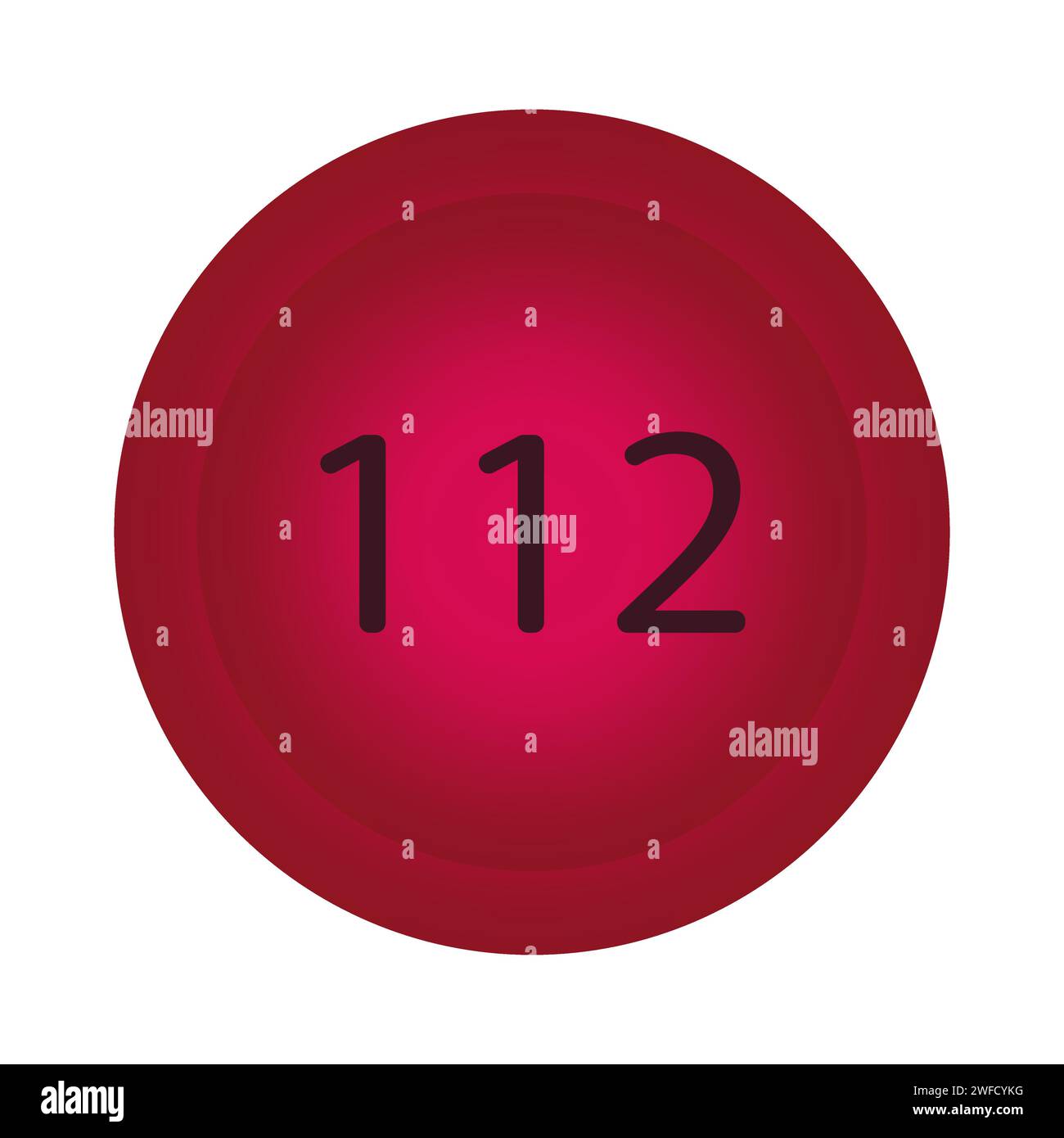 Red red button 112. Pharmacy concept. Call symbol. Vector illustration