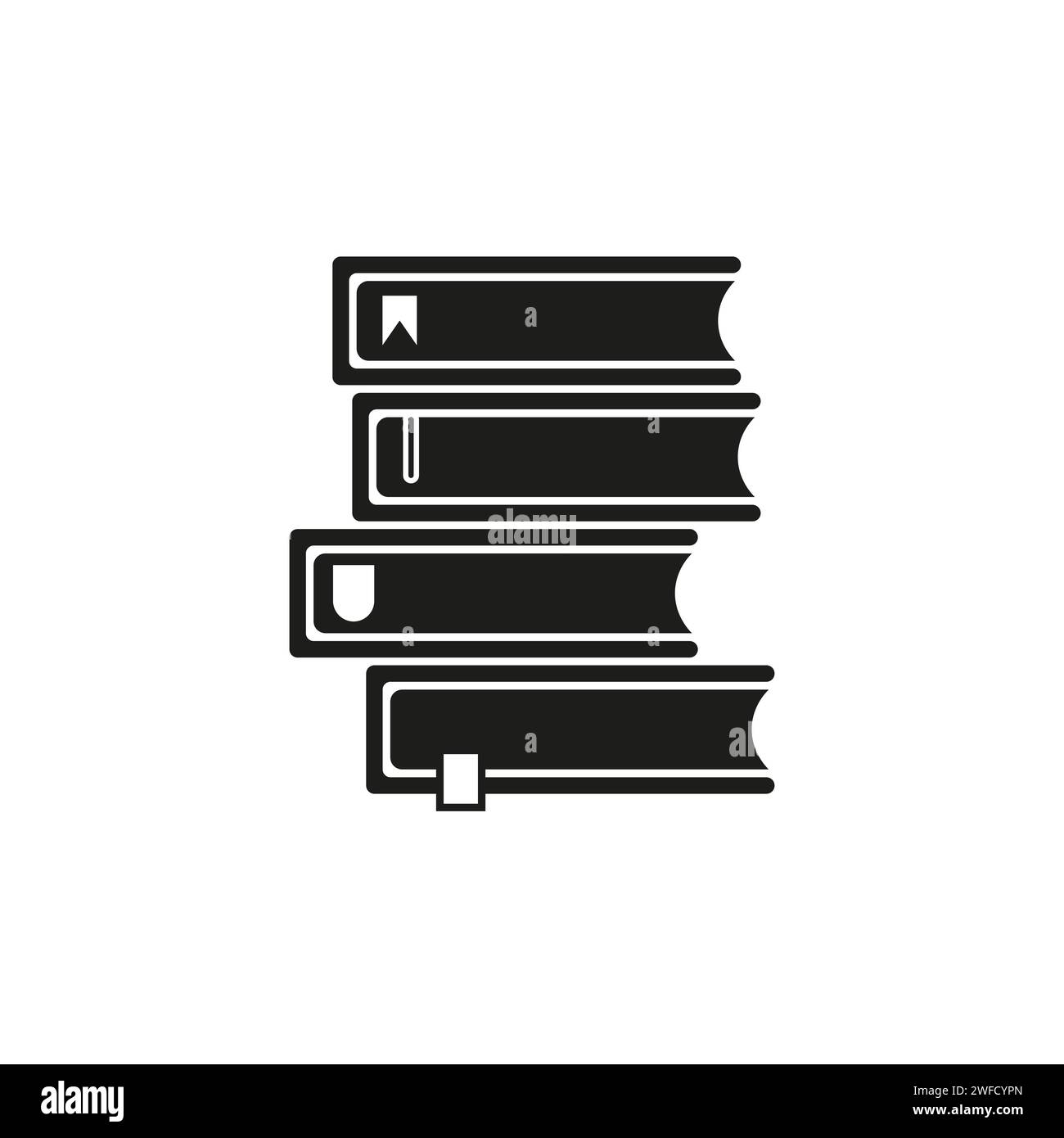 stack of books icon. Contour icon. Vector illustration. Stock image. EPS 10. Stock Vector