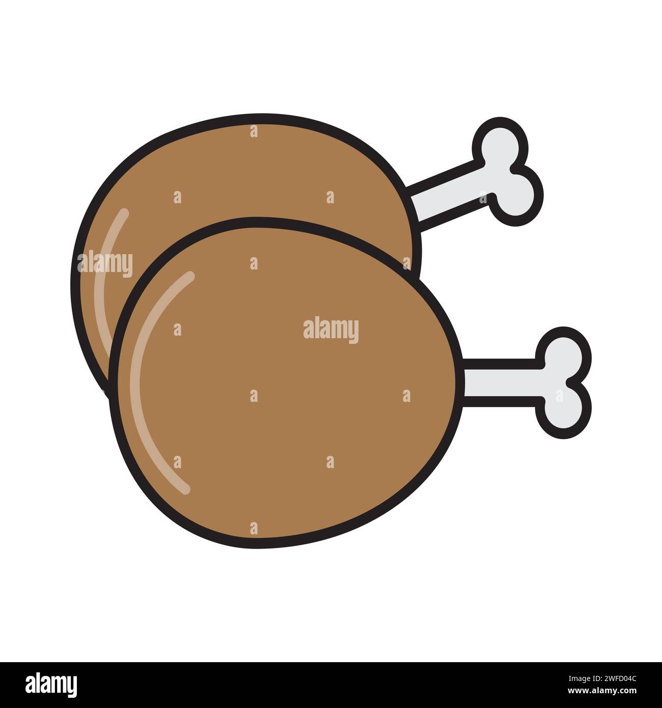 cartoon meat legs. Food illustration. Vector illustration. stock image. EPS 10 Stock Vector