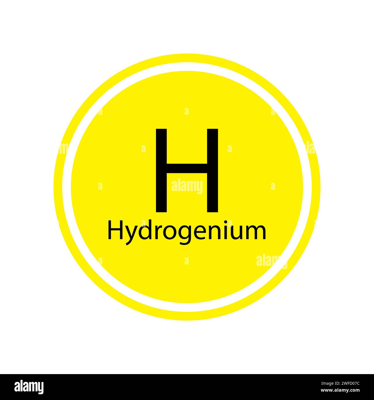 Yellow hydrogenium. Chemical element. Periodic table of Mendeleev