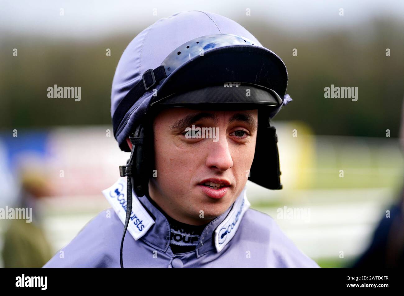 Jockey Charlie Hammond at Chepstow Racecourse. Picture date: Tuesday January 30, 2024. Stock Photo