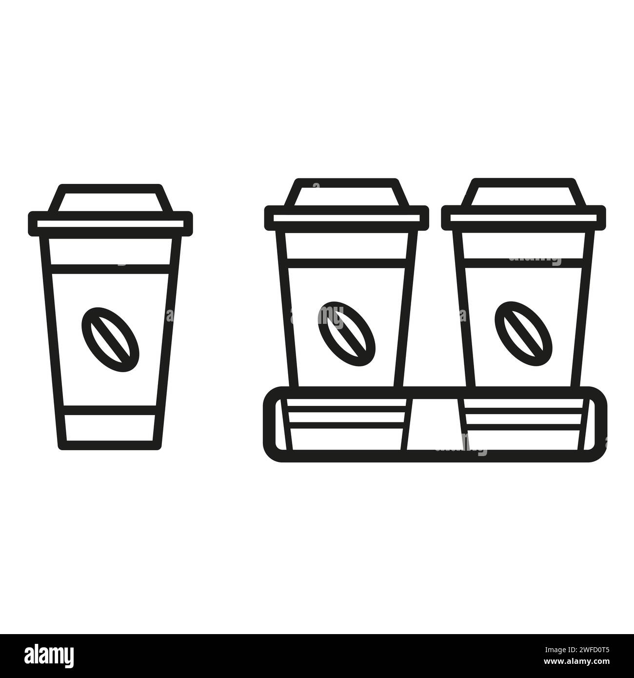 Paper cups with coffee. Coffee shop logo. Vector illustration. Stock ...