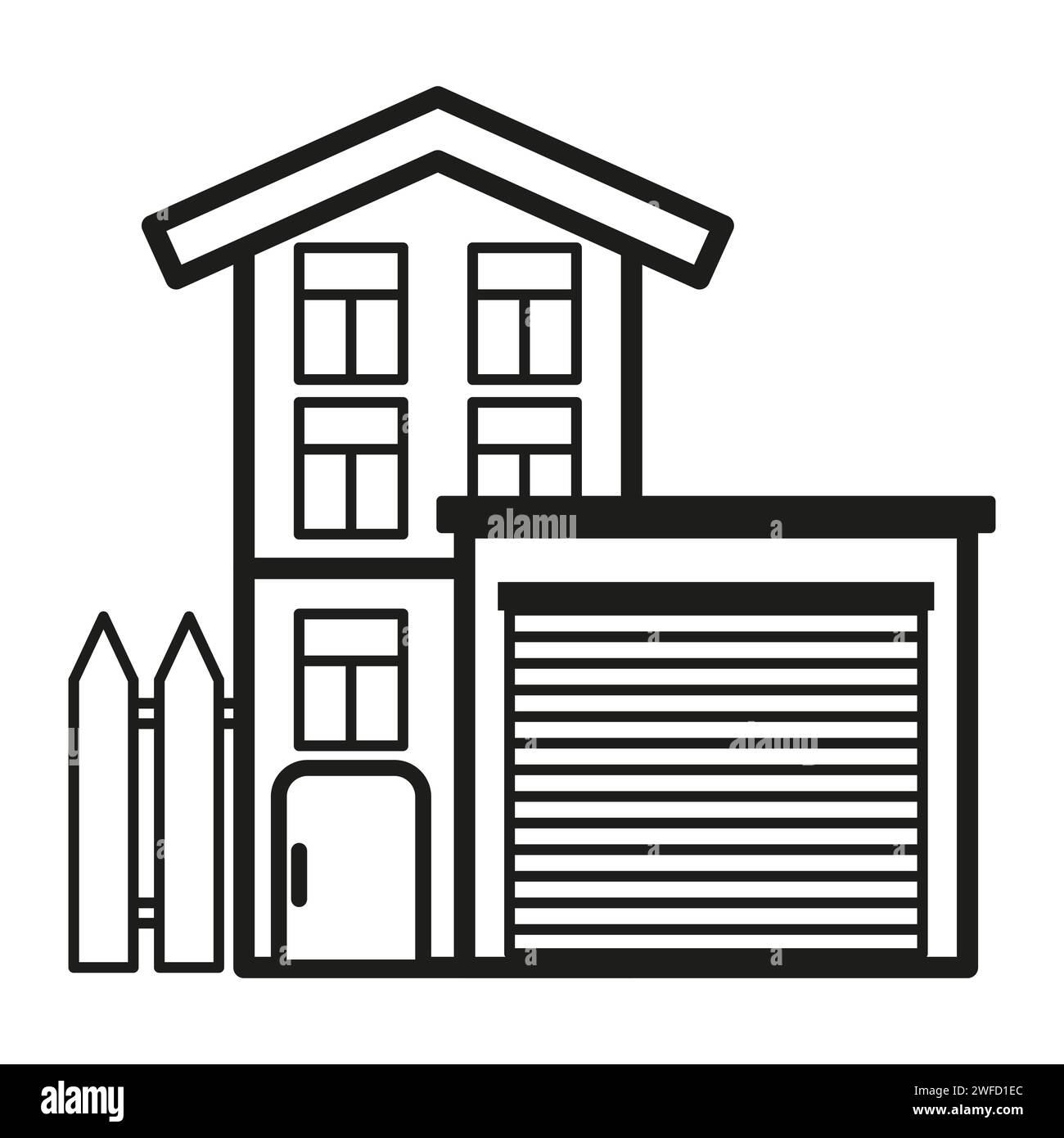 Black house icon. Business town illustration. Vector illustration