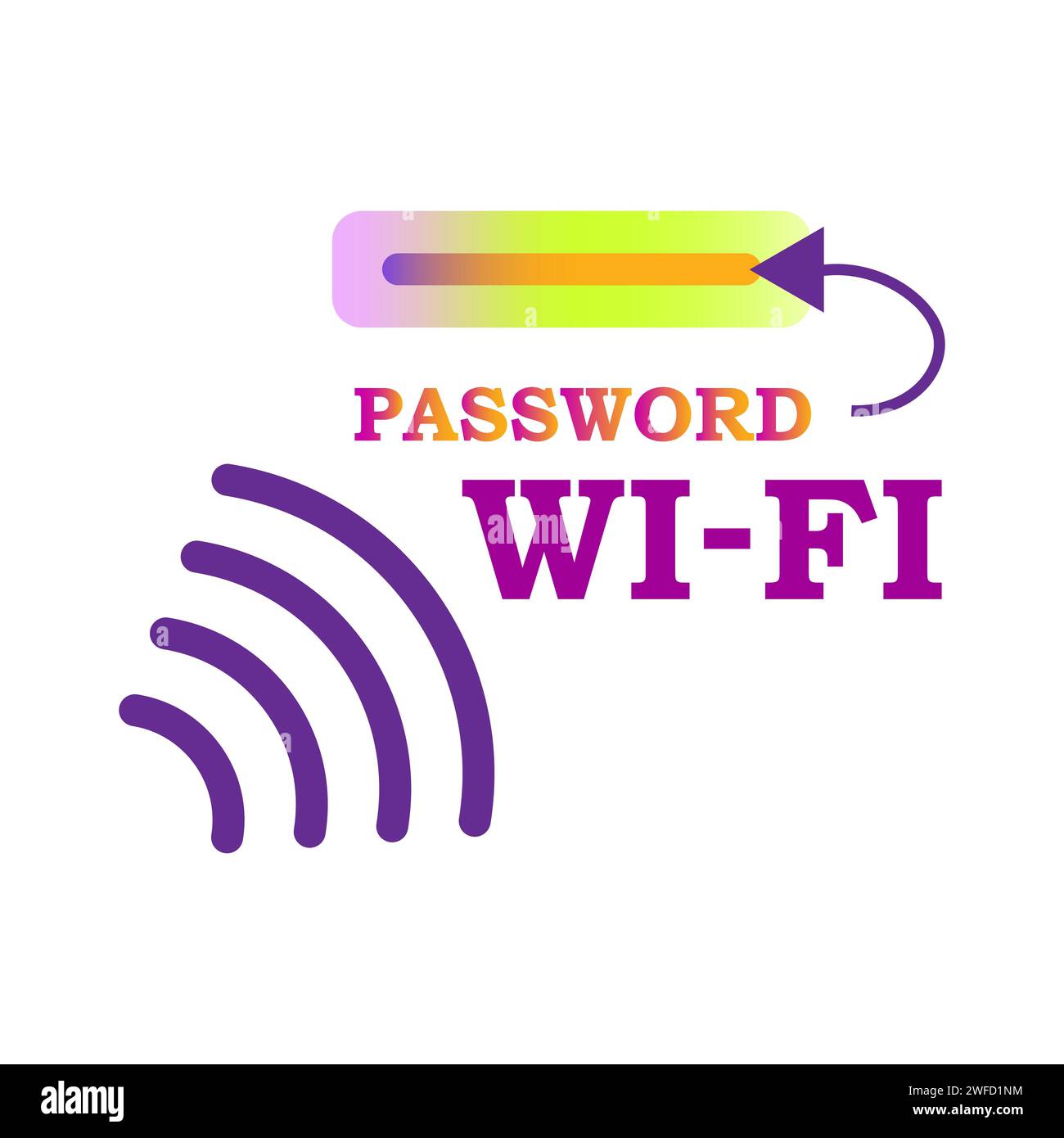 Icon with wifi password. Digital technology background. Vector illustration. stock image. EPS 10. Stock Vector