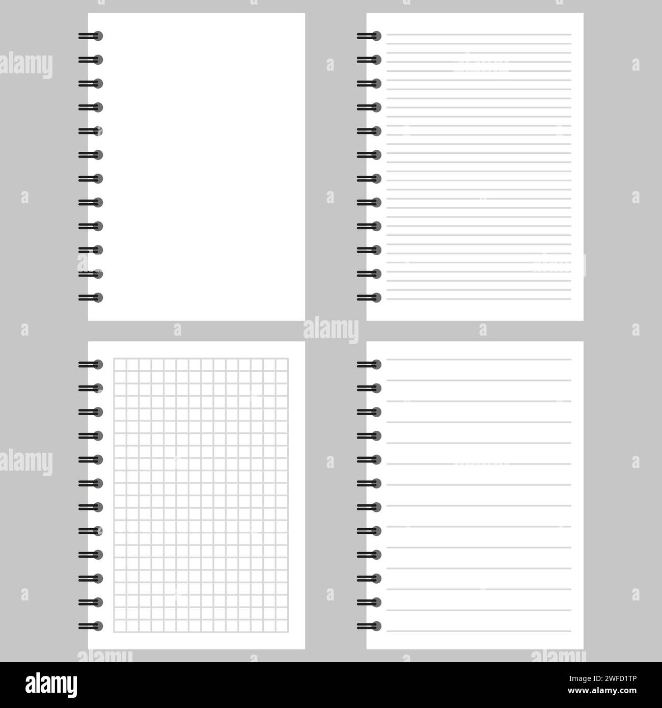 booklet with spring. School notebook. Notepad illustration. Vector illustration. EPS 10. Stock Vector