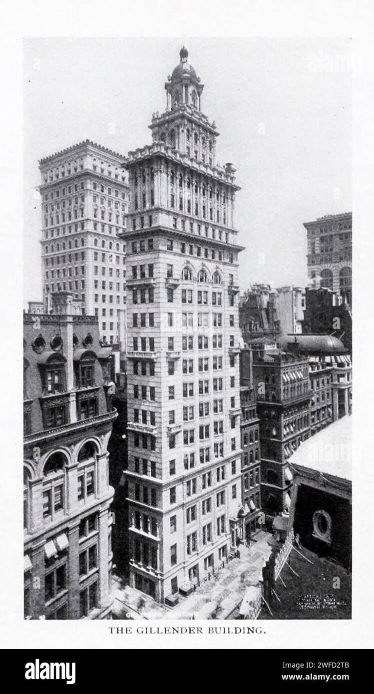 The Gillender Building from the Article THE ARCHITECTURAL RELATIONS OF THE STEEL-SKELETON BUILDING.By F. H. Kimball. from The Engineering Magazine Devoted to Industrial Progress Volume XI October 1897 The Engineering Magazine Co Stock Photo