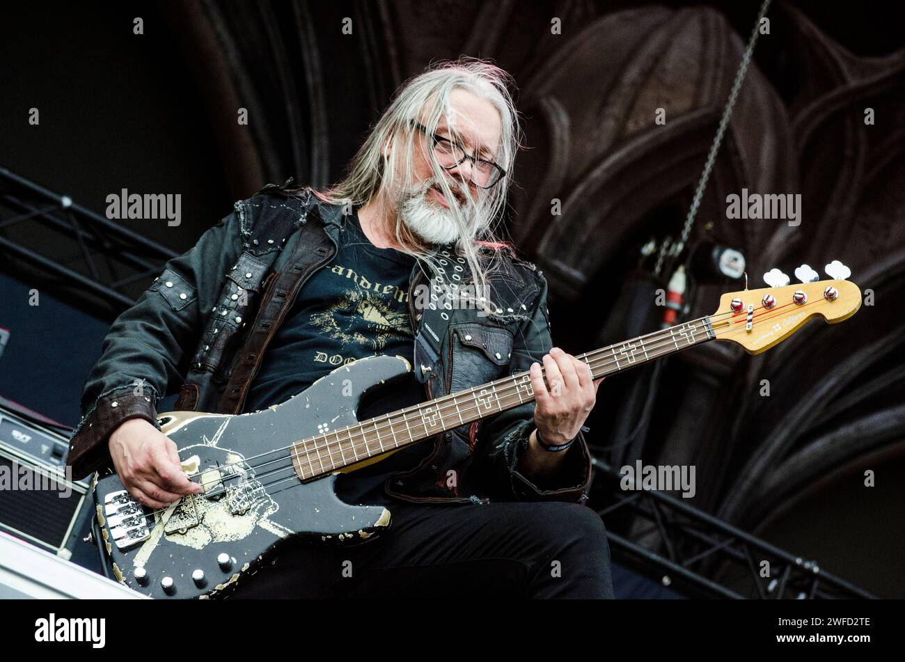 Leif Edling of Candlemass performing at AthensRocks Festival in Athens Olympic Complex / Greece, June 2023 Stock Photo