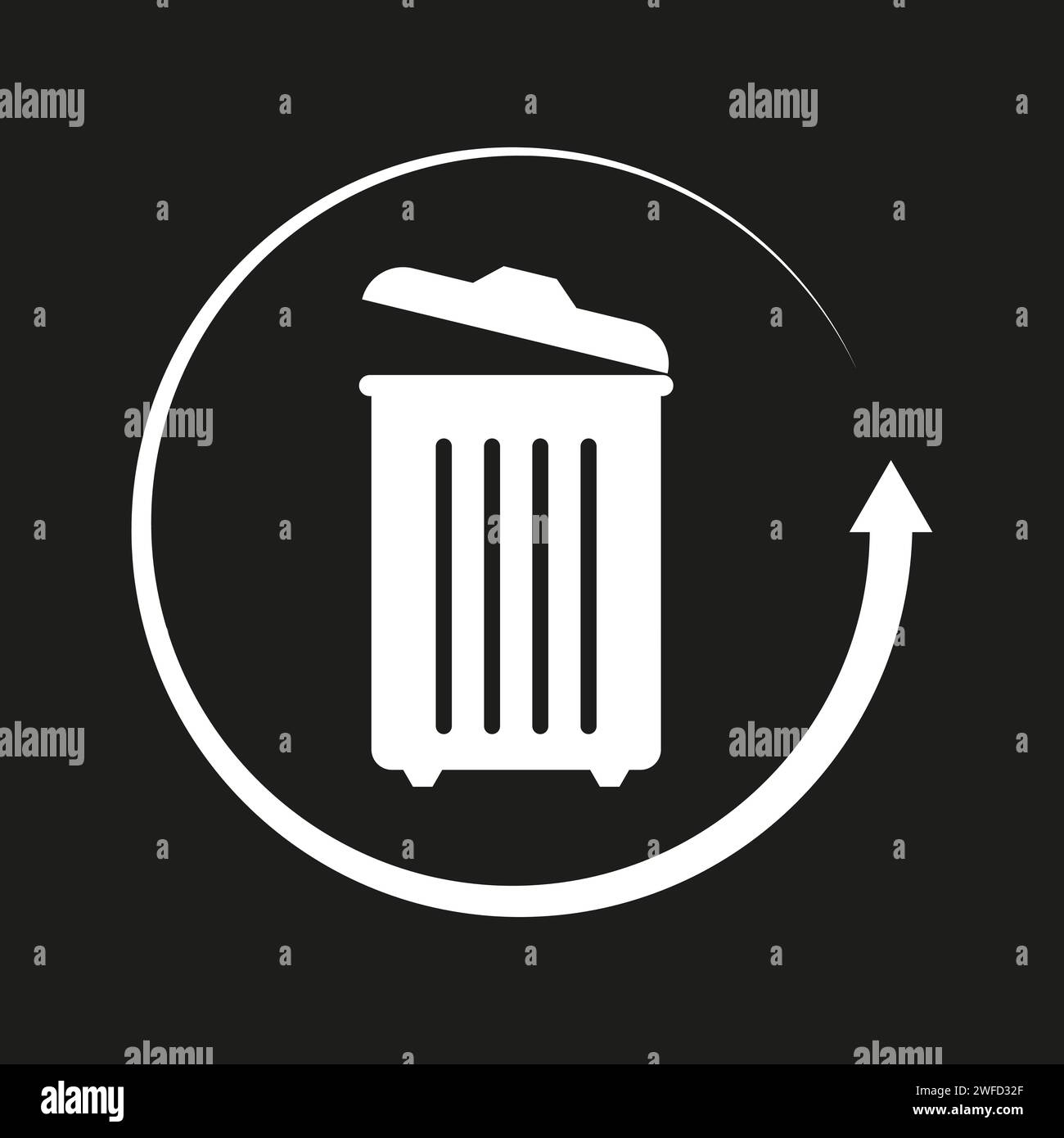trash can arrow icon. Vector illustration. EPS 10. Stock Vector