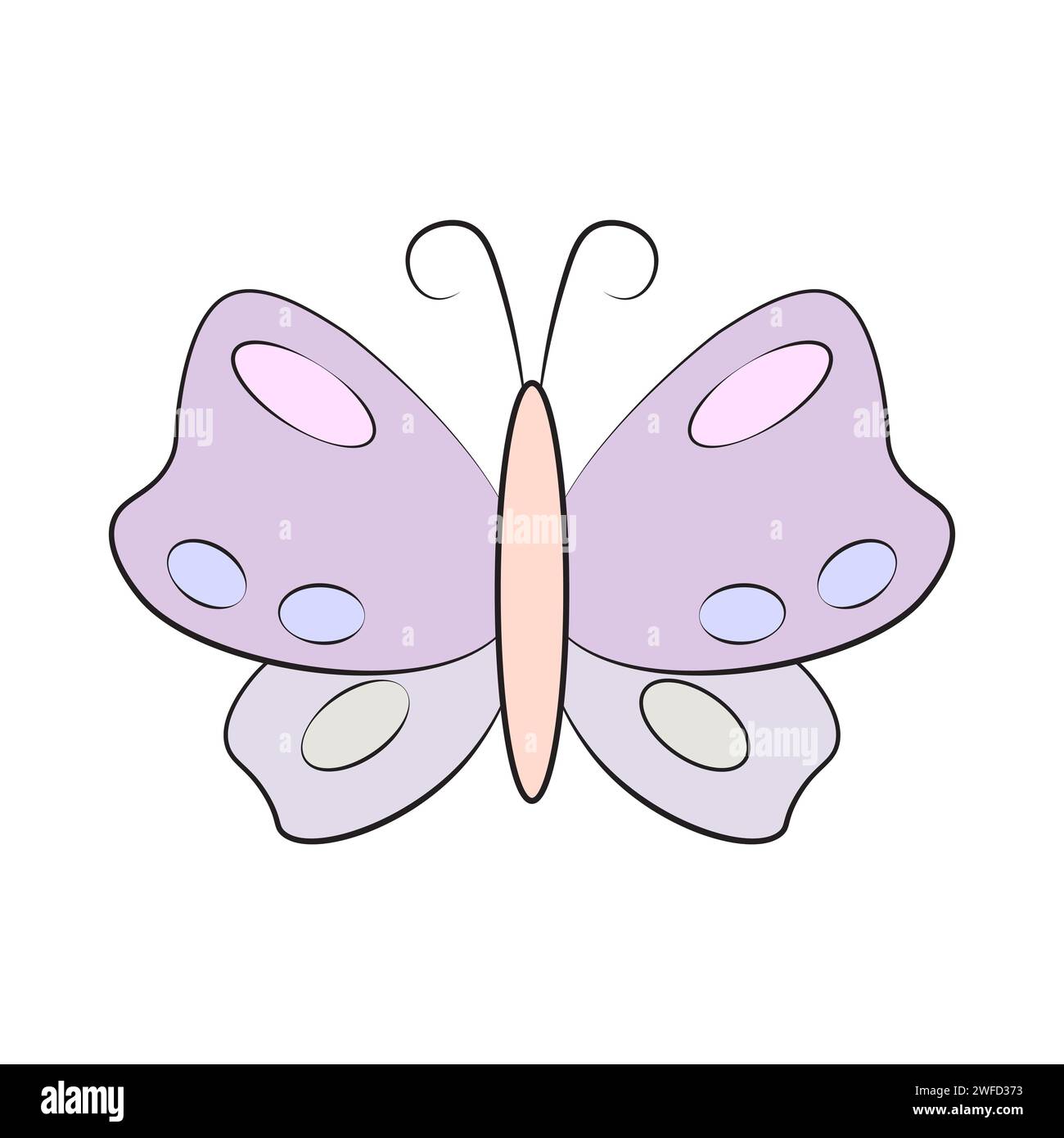 Retro poster with pink butterfly. Cute floral print. Vintage retro art