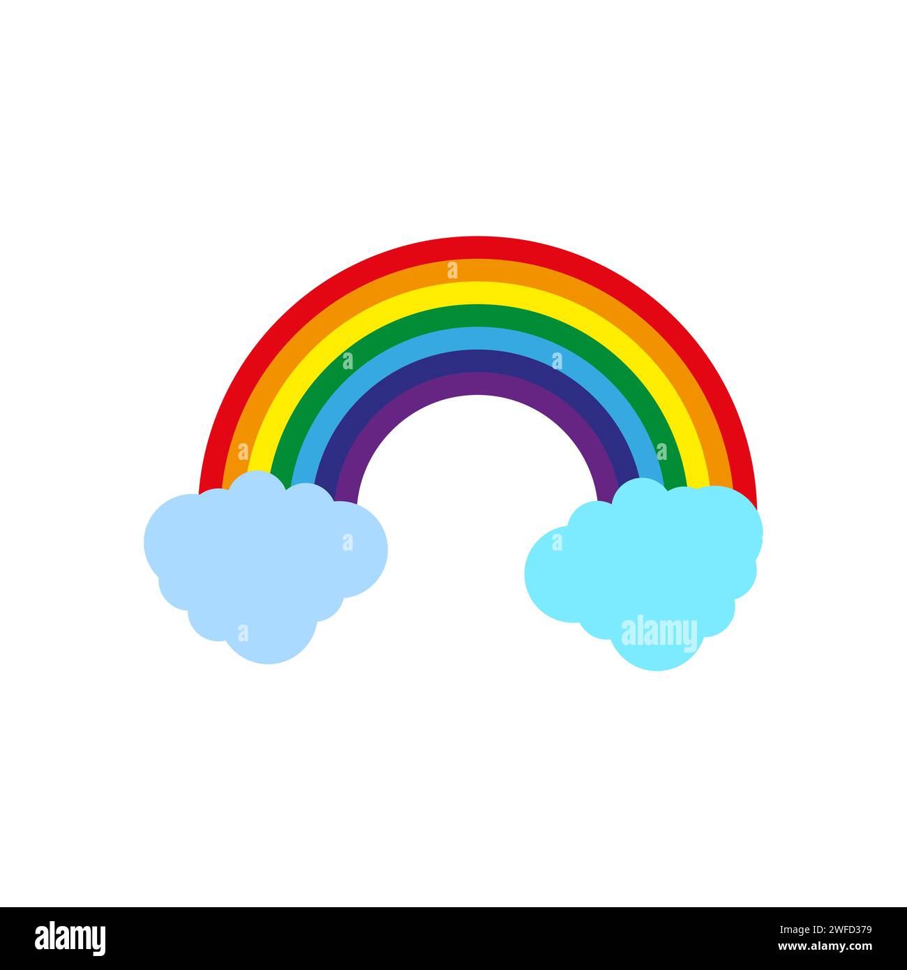 Rainbow clouds cartoon. Clipart image. Vector illustration. Stock image. EPS 10. Stock Vector