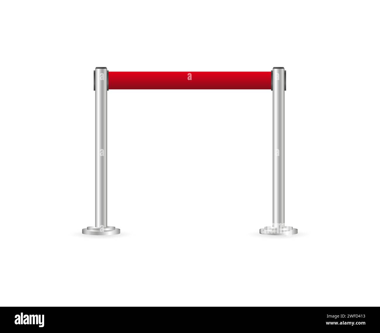 red ribbon fence. Vector illustration. stock image. EPS 10. Stock Vector