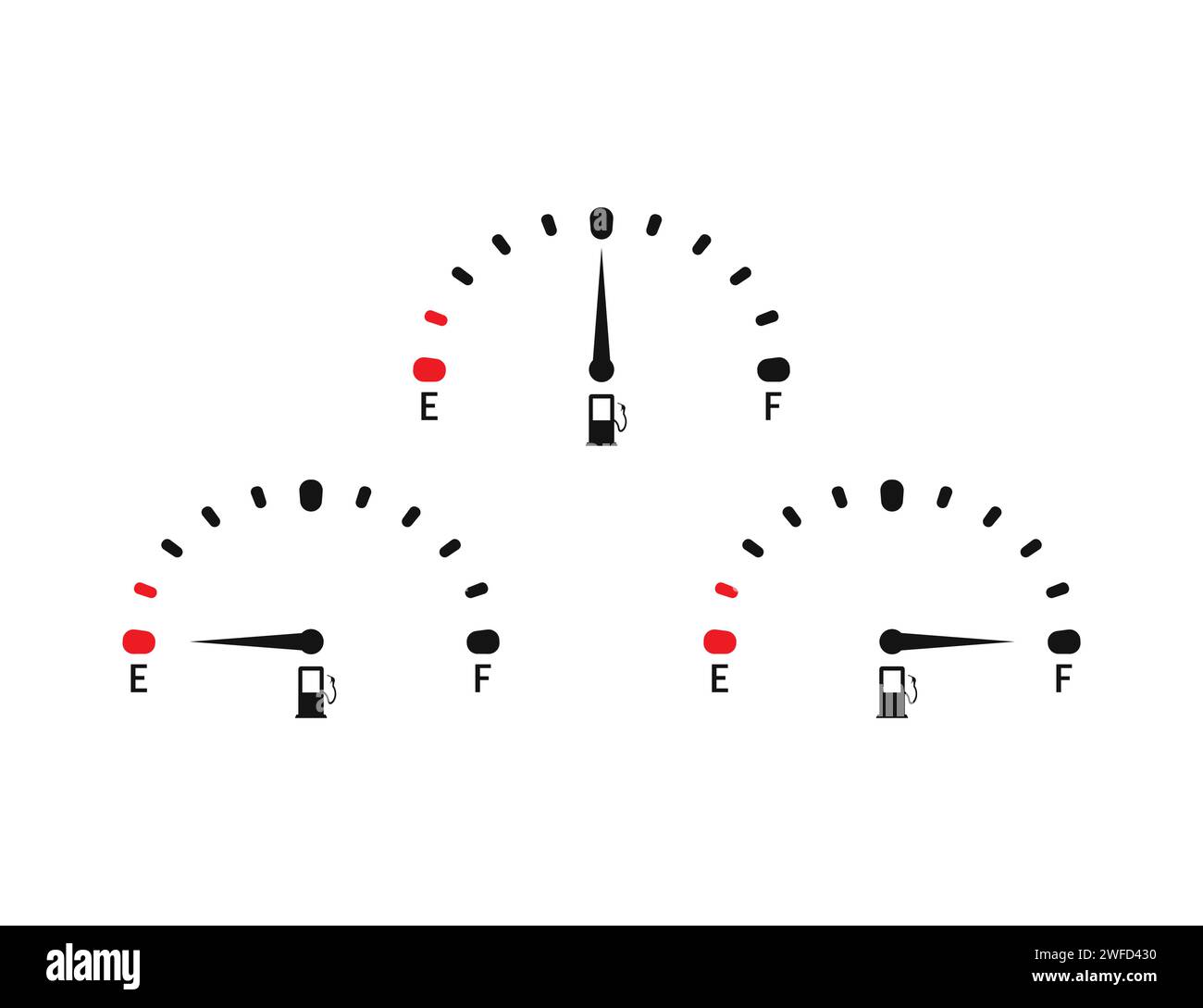Fuel arrows. Arrows fuel different indicators. Vector illustration