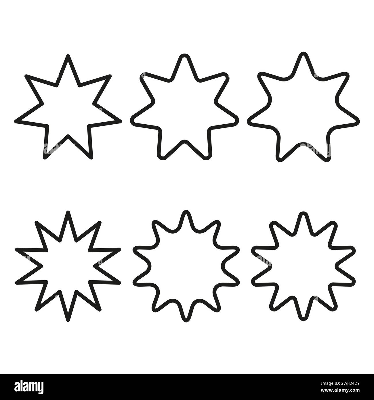 different stars frames. Logo, label. Vector illustration. EPS 10. Stock Vector