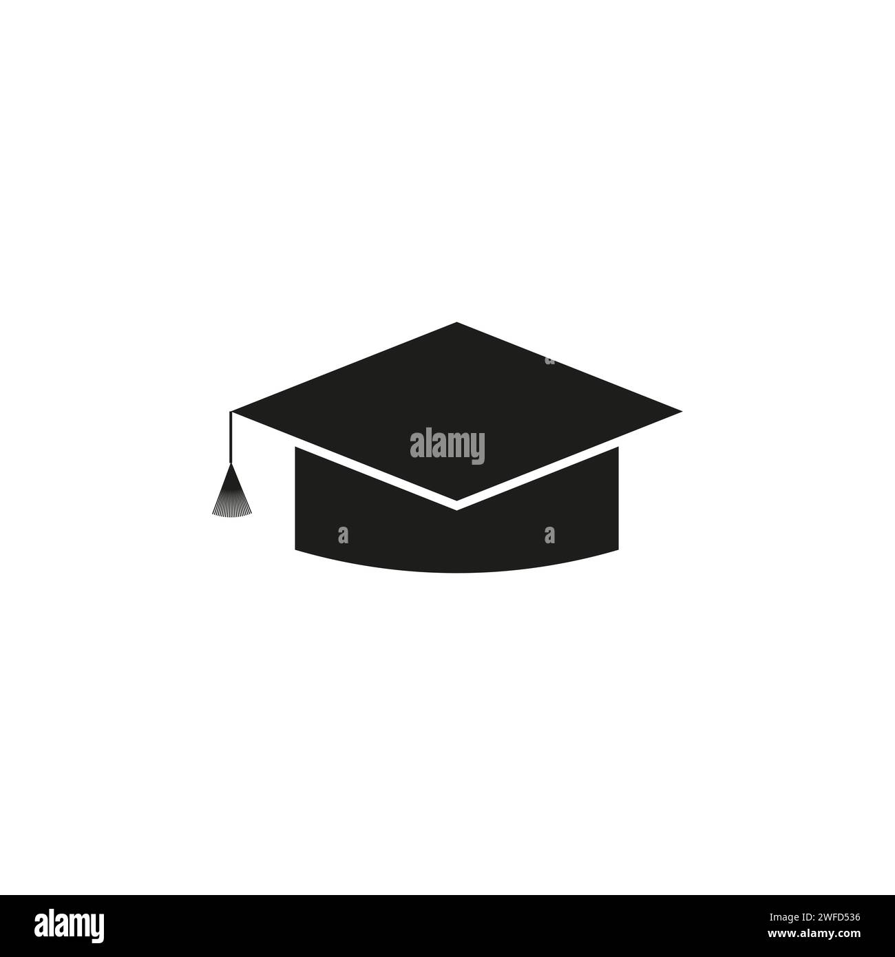 Abstract icon with black student's icon cap. College cap, graduation ...