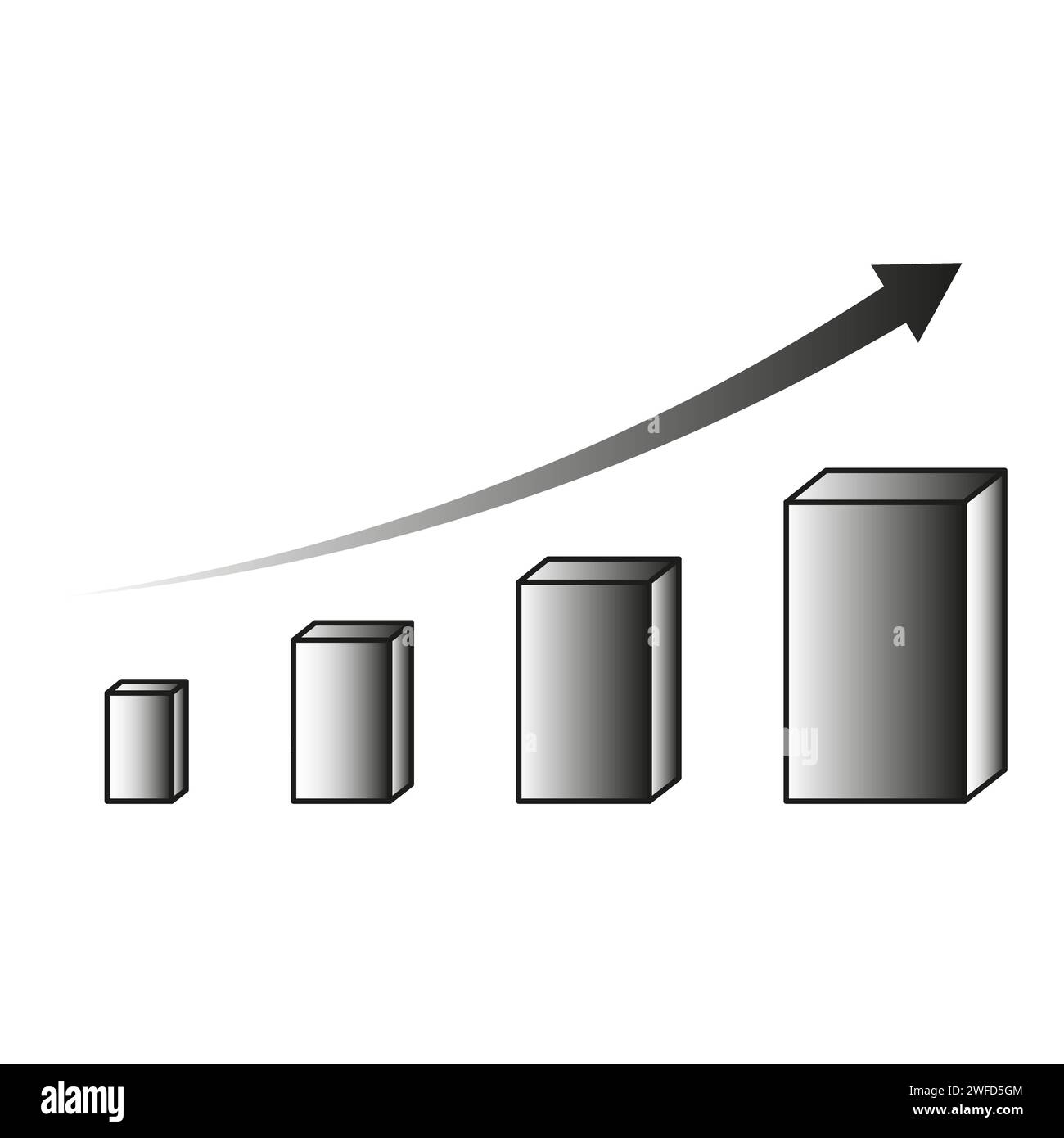 Flat columns chart icon. Growth stock diagram financial graph. Vector ...