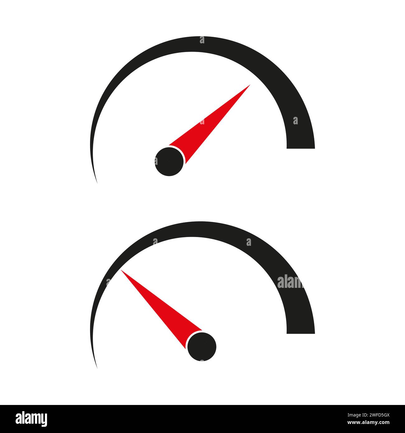 speedometers red arrow. Speed dial indicator. illustration. stock image