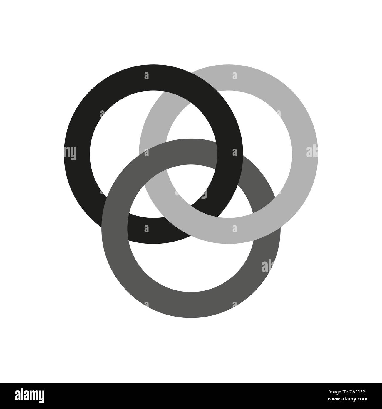 Icon of interlocking circles filter borromean rings trinity unity