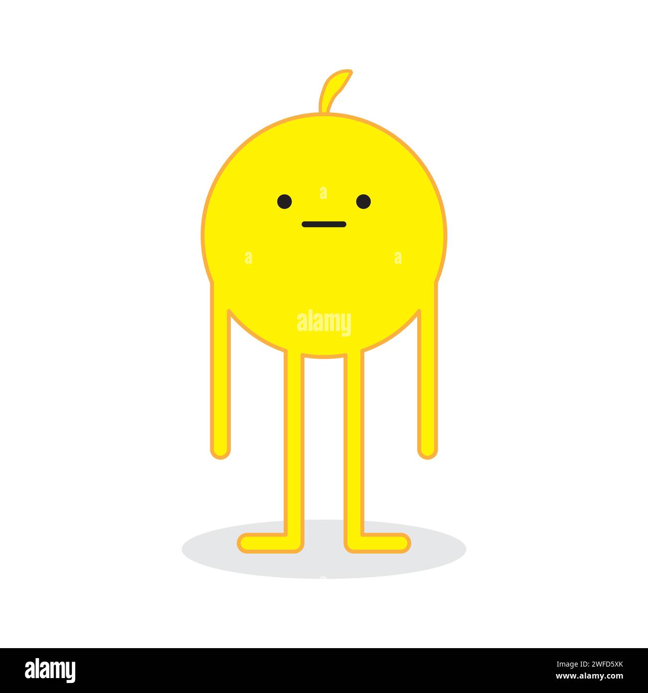 Abstract icon with yellow weirdo. crazy cartoon character illustration design. Vector illustration. stock image. EPS 10. Stock Vector