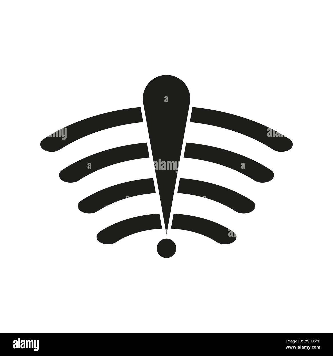wifi exclamation mark icon. Vector illustration. EPS 10. Stock Vector