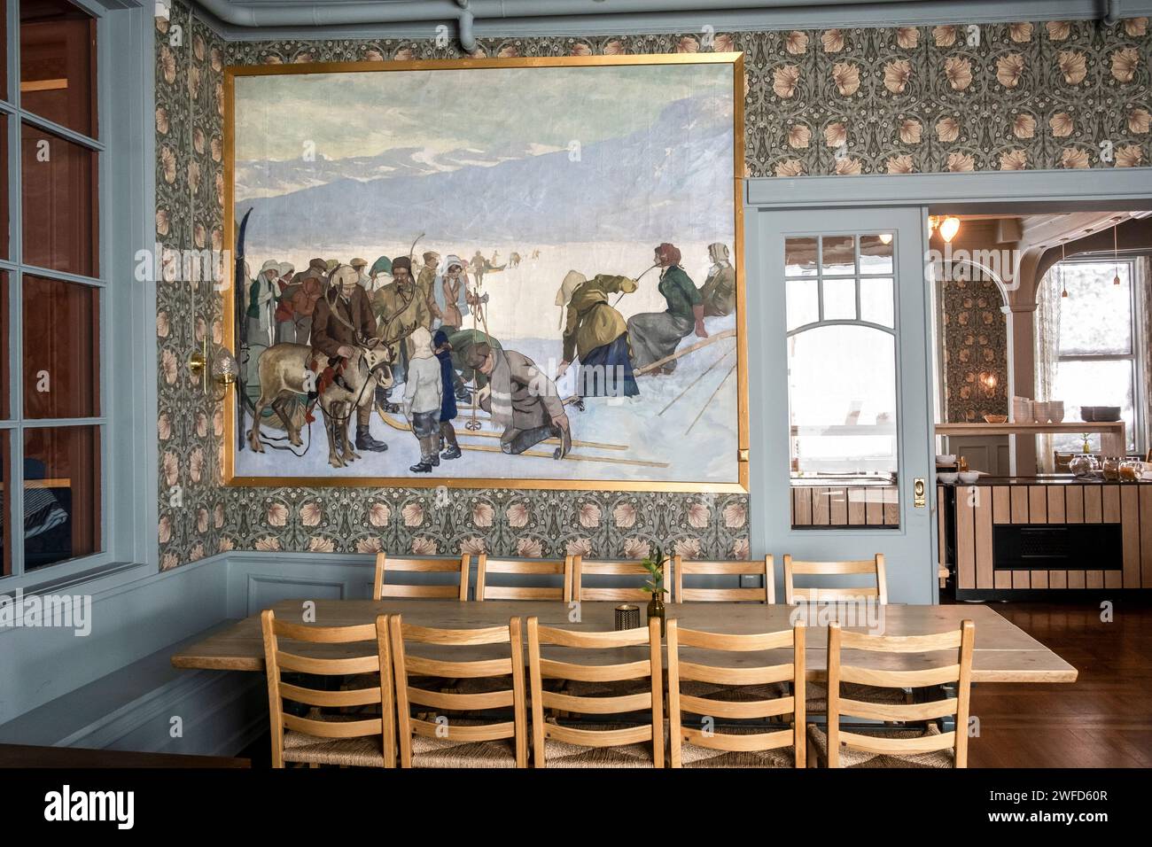 Interior of the Hotel Finse 1222 in Finse, Norway Stock Photo