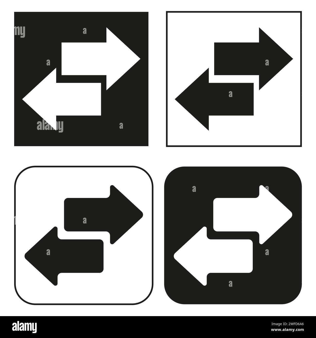 Arrows in squares. Internet application. Design element. Vector illustration. EPS 10. Stock Vector