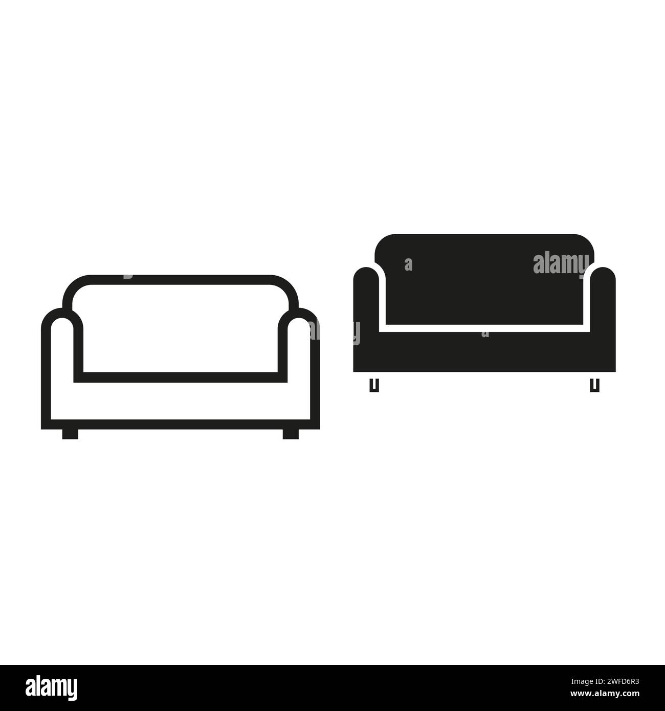 sofa icon. Modern minimal style. Vector illustration. Stock image. EPS 10. Stock Vector