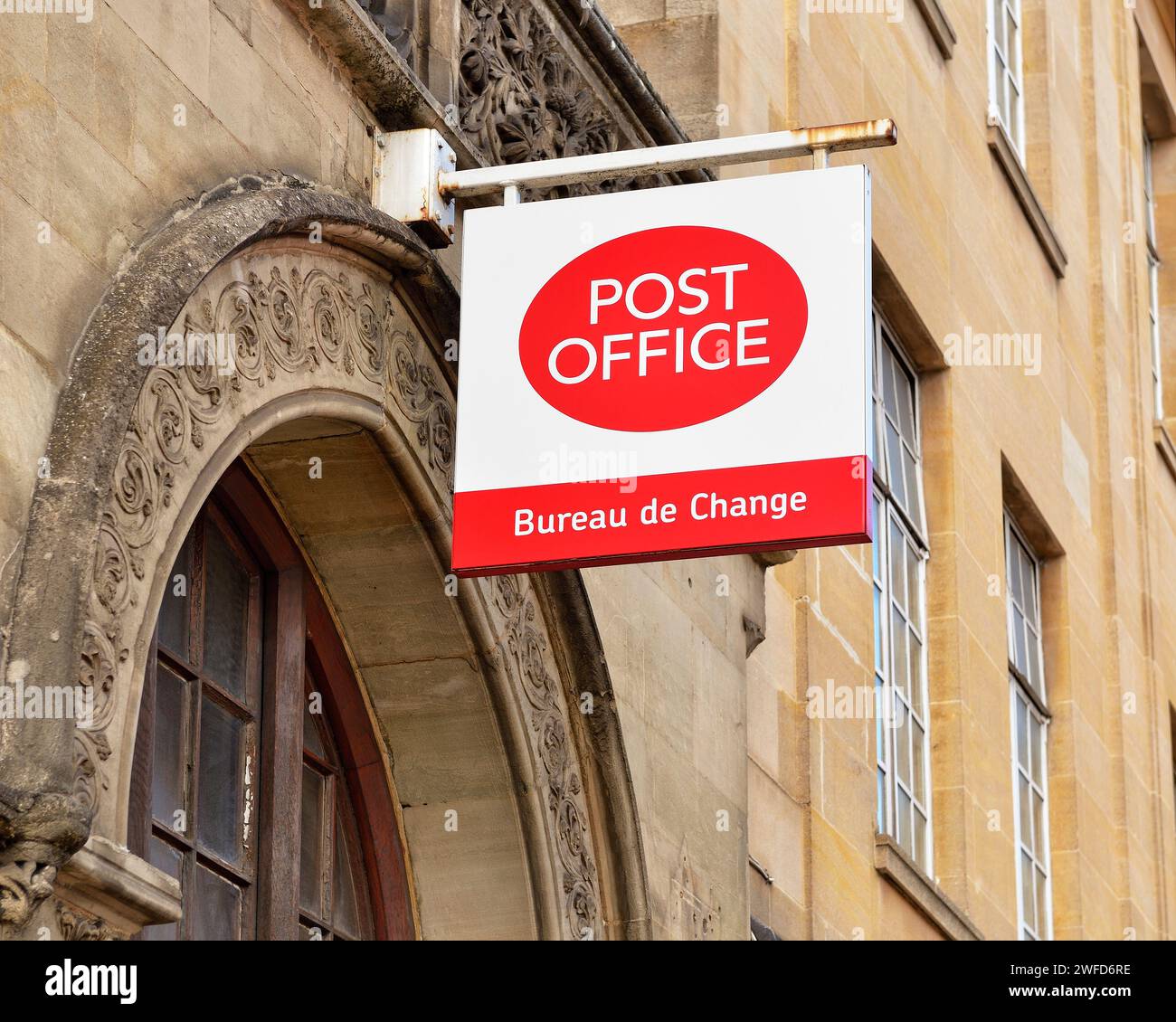 Post Office Sign, Oxford, United Kingdom Stock Photo