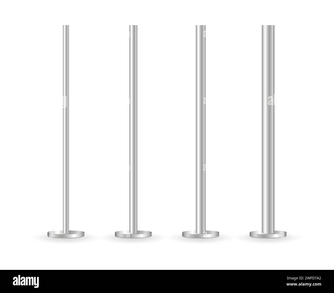 Metal posts in realistic style. Vector illustration. stock image. EPS 10. Stock Vector