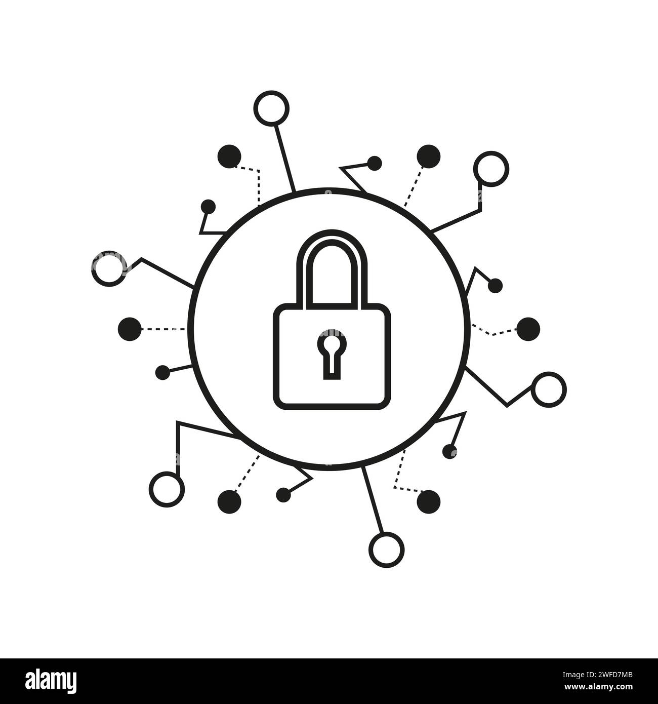 Cyber security icon. Digital technology. Software testing concept. Vector illustration. EPS 10. Stock Vector