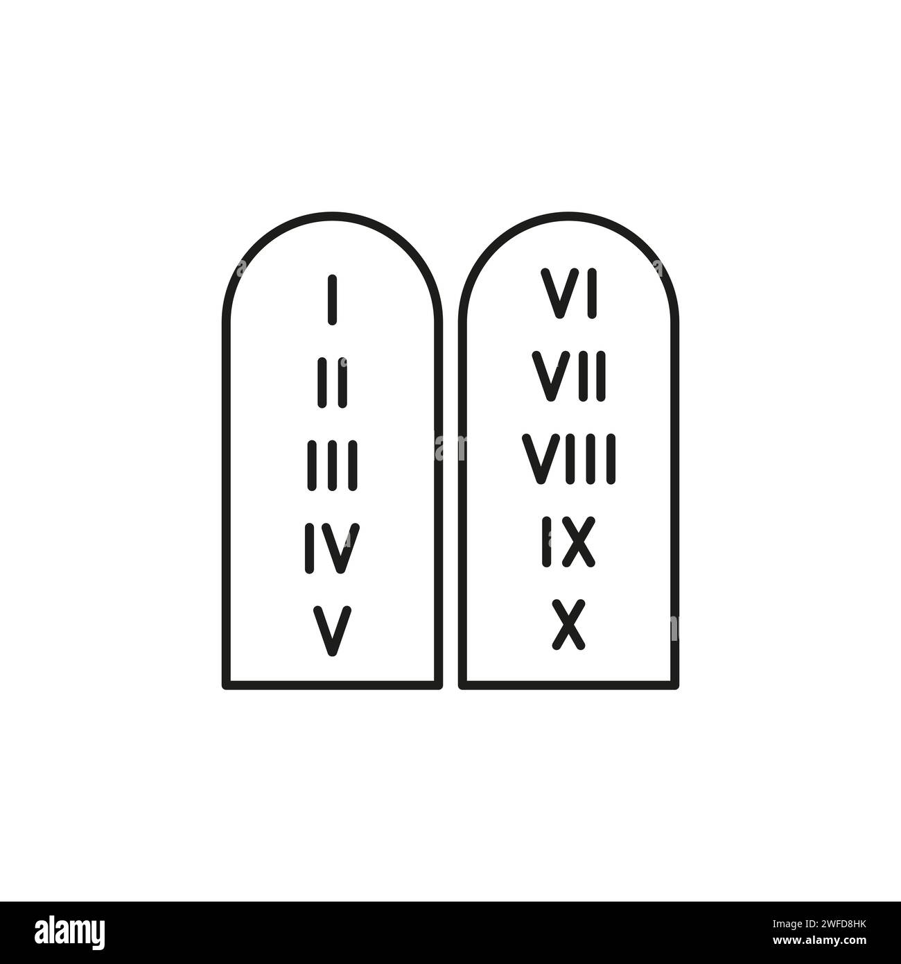 Commandments Icon. ten commandments of the tablet. Vector illustration. EPS 10. Stock Vector