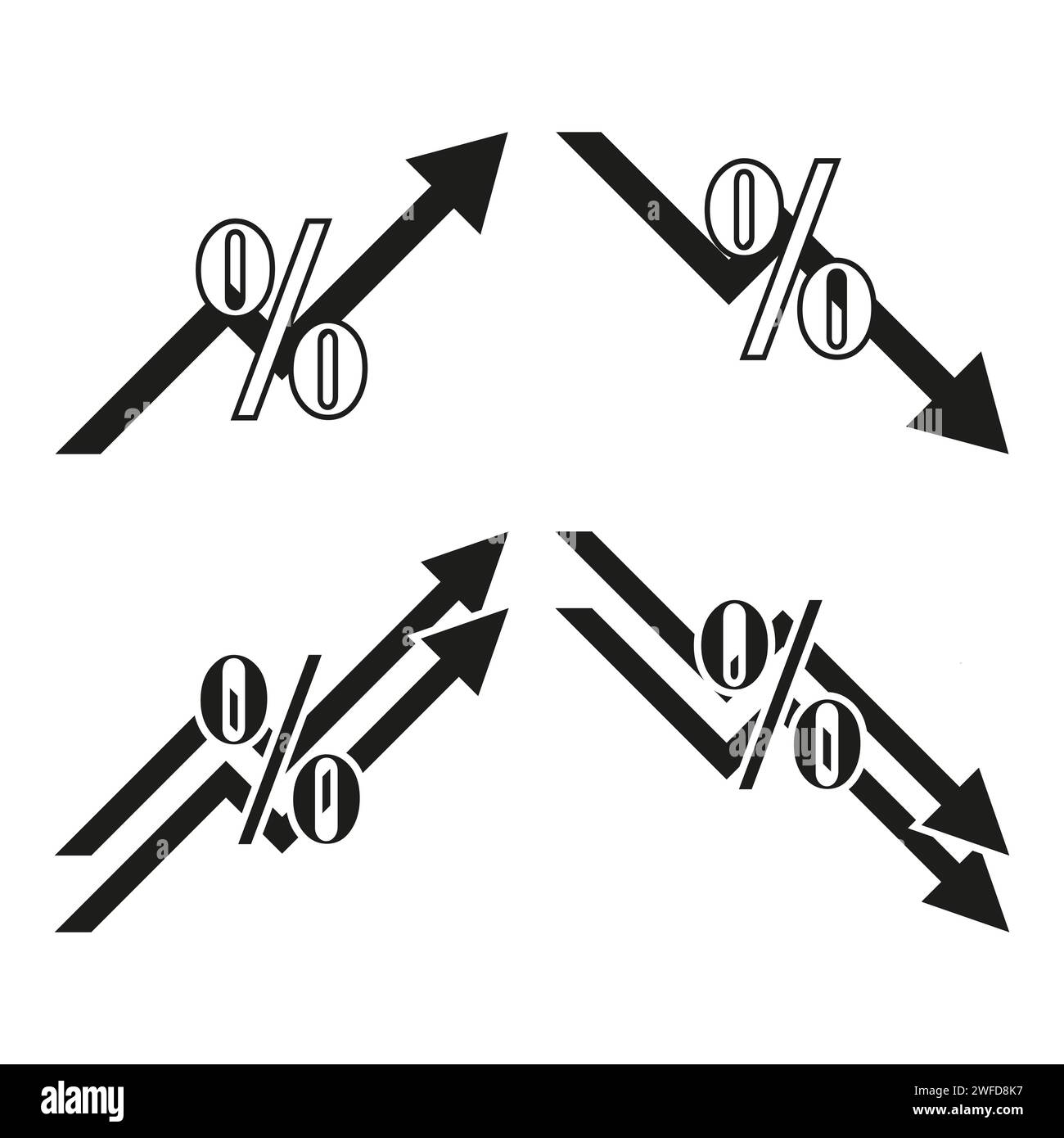 Arrows percentages icons. Money tax rate sign. Vector illustration. EPS